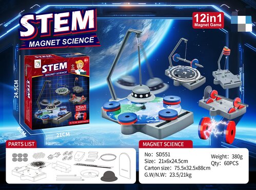 12-in-1 Magnet Science STEM Kit | Educational Physics Toy for Kids 8+ Wholesale